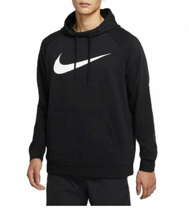FELPA NIKE CON CAPPUCCIO SWOOSH NERO - immagine 1