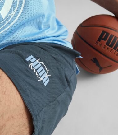 PANTALONCINO BASKET PUMA FLARE SHORT DARK NIGHT-DAY DREAM uomo - immagine 6