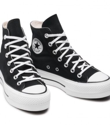 SCARPE CONVERSE PLATFORM ALTE NERE donna - immagine 6