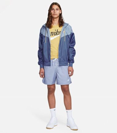 GIACCA NIKE HERITAGE ESSENTIAL JACKET BLUE GREY uomo - immagine 3