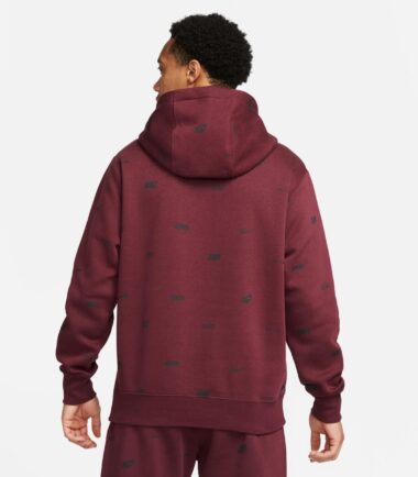 FELPA NIKE PULLOVER HOODIE NIGHT MAROON BALCK - immagine 4