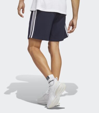 PANTALONCINO ADIDAS 3STRIPES FT SHORTS navy uomo garzato - immagine 2