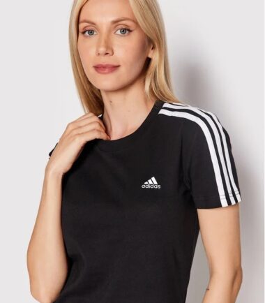 T-SHIRT ADIDAS W 3STRIPES BLACK - immagine 4
