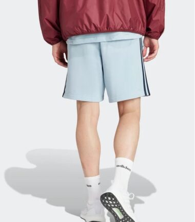 PANTALONCINO ADIDAS M 3S FT SHORT CELESTE uomo garzato - immagine 3