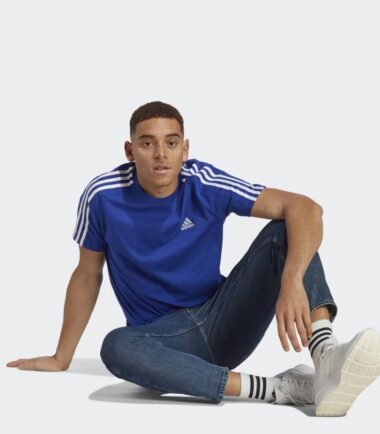 T-SHIRT ADIDAS ESSENTIAL SINGLE JERSEY BLU - immagine 3