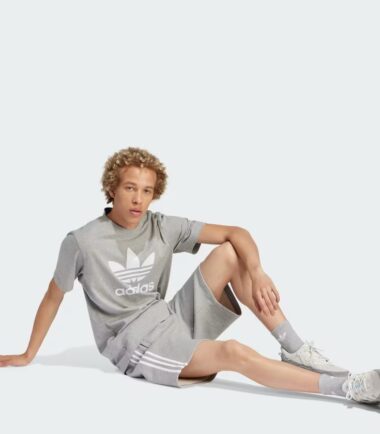 PANTALONCINO ADIDAS ORIGINALS 3STRIPES GREY uomo - immagine 3