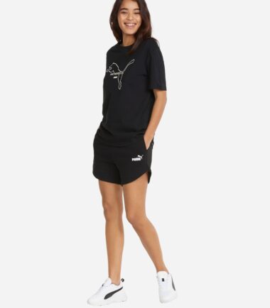 PANTALONCINO PUMA ESS HIGH WALST SHORT BLACK - immagine 3