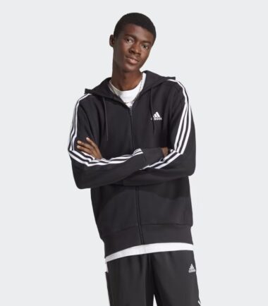 FELPA ADIDAS 3STRIPES FT ZIP - garzato uomo - immagine 3