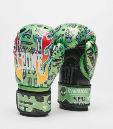 GUANTI LEONE BOXE FLAMES VERDE - immagine 1