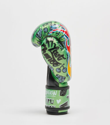 GUANTI LEONE BOXE FLAMES VERDE - immagine 2