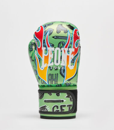 GUANTI LEONE BOXE FLAMES VERDE - immagine 3
