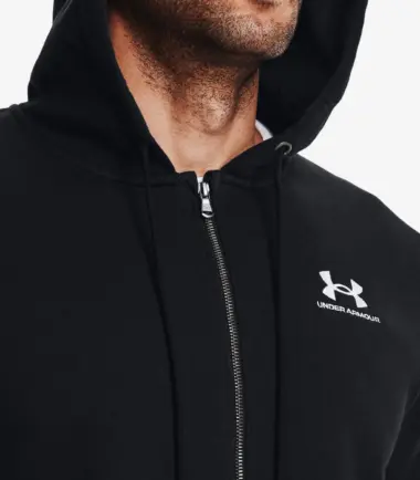 FELPA UNDER ARMOUR ICON FLEECE FZ HOODIE BLACK uomo - immagine 3