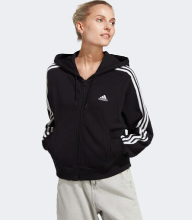 FELPA ADIDAS W 3STRIPES FT FZ donna - immagine 3