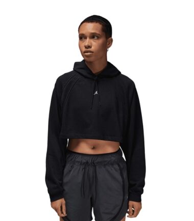 FELPA JORDAN Crop PO Fleece Hoodie "Black" donna - immagine 1