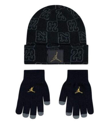 KIT JORDAN CAPPELLO GUANTI JUMPMAN BLACK GOLD - immagine 1