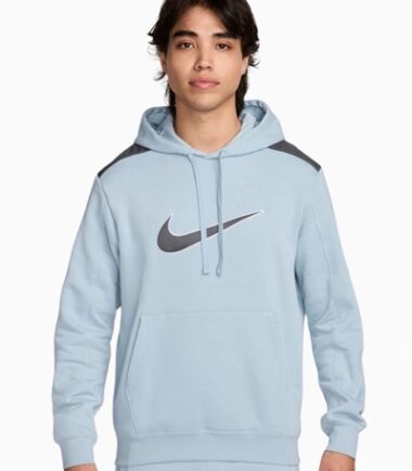 FELPA NIKE UOMO SWEATSHIRT CON CAPPUCCIO CELESTE SPORTSWEAR - immagine 1