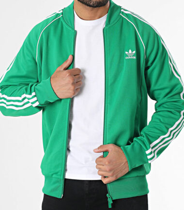 FELPA ADIDAS ORIGINALS FELPA ADICOLOR CLASSIC GREEN/WHITE uomo - immagine 5