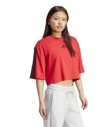 T-SHIRT ADIDAS 3 STRIPES SJ TLR RED donna - immagine 5