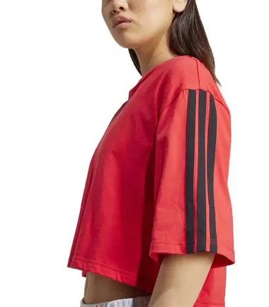 T-SHIRT ADIDAS 3 STRIPES SJ TLR RED donna - immagine 3
