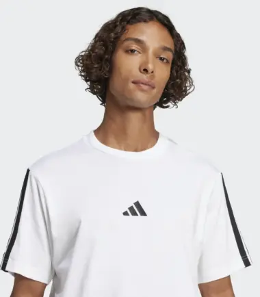 T-SHIRT ADIDAS 3 STRIPES SJ T B WHITE uomo - immagine 3
