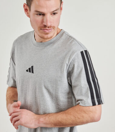 T-SHIRT ADIDAS MAN 3 STRIPES SJ T B GREY uomo - immagine 3