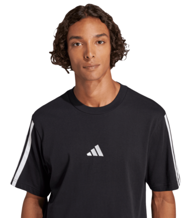 T-SHIRT ADIDAS MAN 3 STRIPES SHIRT BLACK uomo - immagine 3