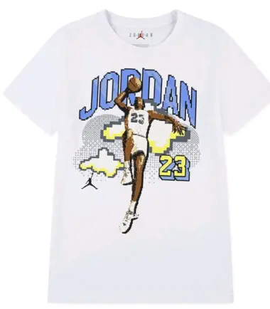 T-SHIRT JORDAN BAMBINO CUSTOMIZED AIR DIGI WHITE TEE - immagine 3