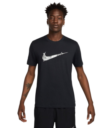T-SHIRT NIKE UOMO DRI-FIT RUNNING BLACK - immagine 1