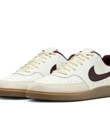 SCARPE NIKE COURT VISION LO SAIL/ BURGUNDY CRUSH-LT KHAKI UOMO - immagine 3