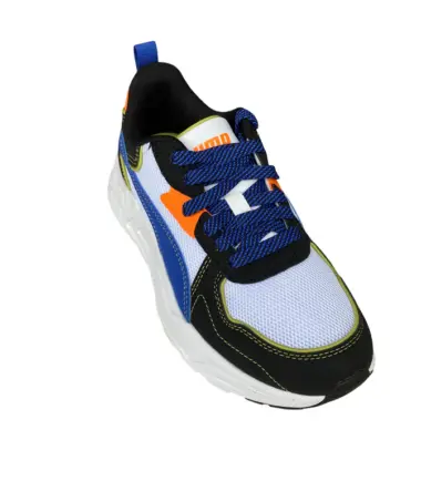 SCARPE PUMA JR TRINITY LITE STARBLITZ, PUMA WHITE-VIVID BLUE - immagine 3