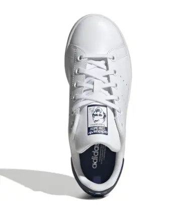 SCARPE ADIDAS STAN SMITH J WHITE DARK BLUE - immagine 3
