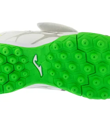 SCARPE JOMA SUPER COPA JR 2502 WHITE FLUOR GREEN TURF  JR calcetto bambino junior - immagine 4