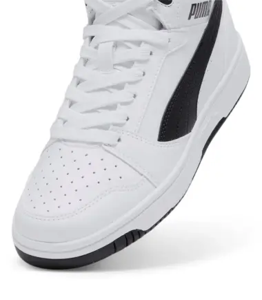 SCARPE PUMA REBOUND V6 MID WHITE BLACK JUNIOR - immagine 4
