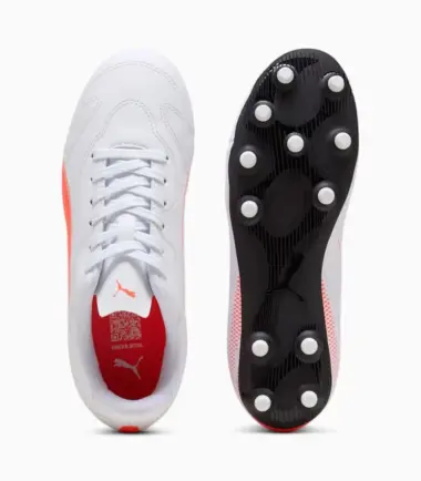SCARPE PUMA VITORIA II FG/AG JR WHITE GLOWING RED calcio bambino junior - immagine 4