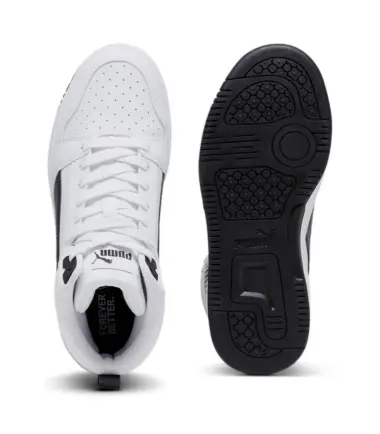 SCARPE PUMA REBOUND V6 MID WHITE BLACK JUNIOR - immagine 5