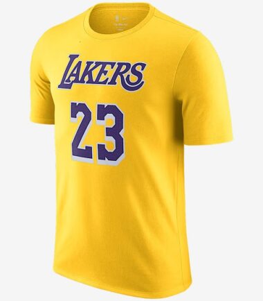 T-SHIRT LOS ANGELES LAKERS FLAT NAME LEBRON BAMBINO - immagine 1