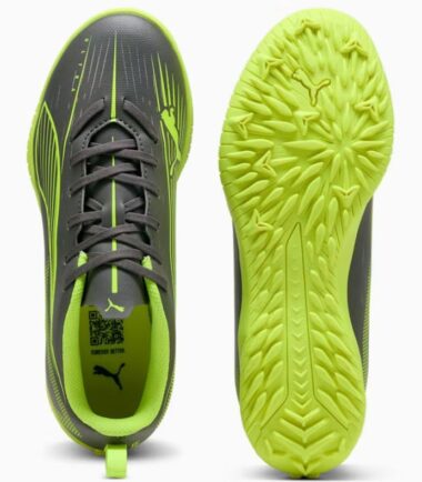 SCARPE PUMA ULTRA 5 PLAYTT , MATTE AGED SILVER YELLOW ALERT calcetto bambino junior - immagine 3