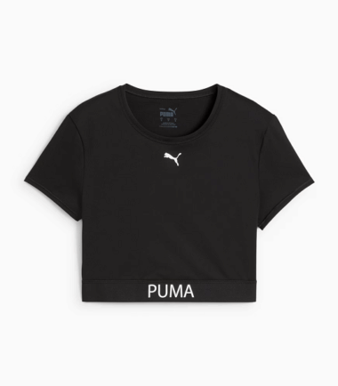 T-SHIRT PUMA CROP TOP BLACK DONNA - immagine 1
