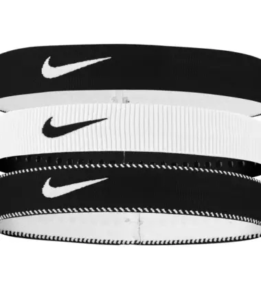 FASCETTE NIKE SPESSE WHITE BLACK - immagine 1