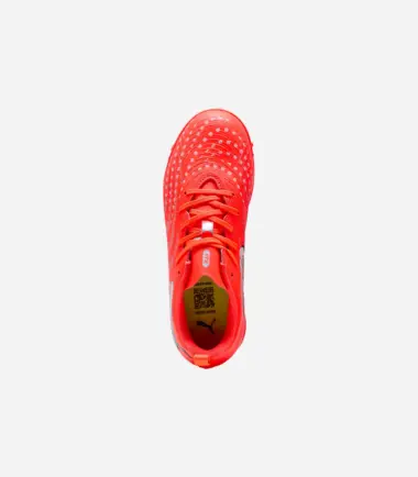 SCARPE PUMA FUTURE 9 PLAY TT GLOWING RED WHITE BLACK SILVER JUNIOR - immagine 4