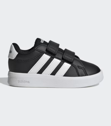 SCARPE ADIDAS GRAND COURT 3.0 CF I BLACK WHITE BAMBINO - immagine 1