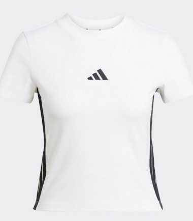 T-SHIRT ADIDAS 3 STRIPES SLIM BABY WHITE - immagine 1