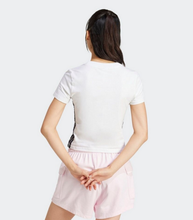 T-SHIRT ADIDAS 3 STRIPES SLIM BABY WHITE - immagine 2