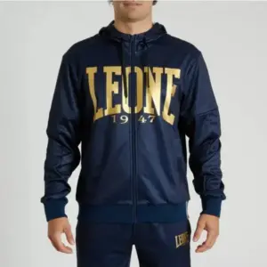 FELPA LEONE DNA NAVY CON CAPPUCCIO