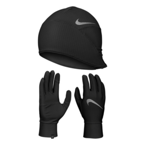 SET NIKE RUNNING HAT & GLOVES BLACK