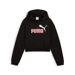 FELPA PUMA ESS 2 COLOR NO.1 BLACK POISONED PINK BAMBINA garzata